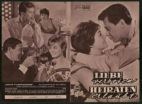 Filmprogramm NFP Nr. 1638, Liebe verboten - heiraten erlaubt, Ingeborg Schöner, Peter Weck, Regie: Kurt Meisel