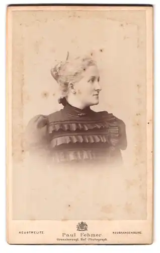 Fotografie Paul Fehmer, Neustrelitz, Portrait junge Dame mit Hochsteckfrisur