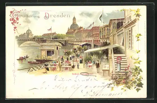 Lithographie Dresden, Helbig`s Gasthaus