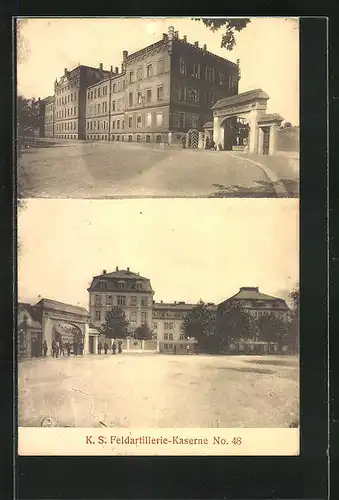 AK Dresden-Neustadt, K.S. Feldartillerie-Kaserne Nr. 48