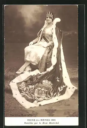 AK Paris, Reine des Reines 1914, Habilée par le Bon Marché, Schönheitskönigin