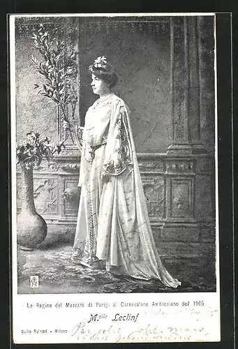 AK Paris, Schönheitskönigin, Le Regine del Marcato di Parigi al Carnevalone Ambrosiano de 1905, Mlle Leclinf