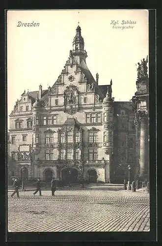 AK Dresden, Partie am königlichen Schloss, Georgentor