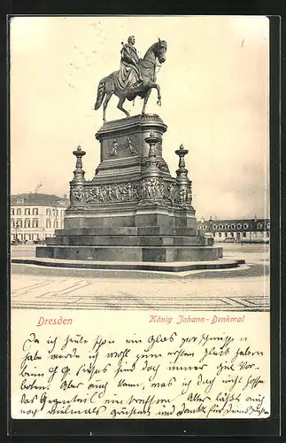 AK Dresden, das König Johann Reiterdenkmal