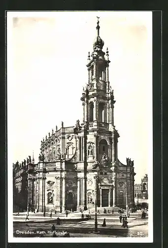 Foto-AK Dresden, Partie an der Hofkirche