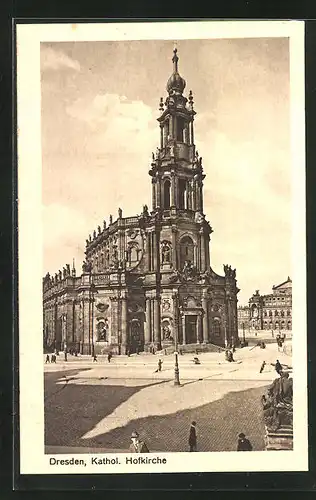 AK Dresden, Partie an der Kath. Hofkirche