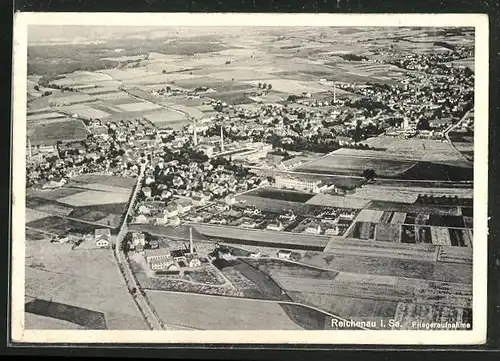 AK Reichenau, Fliegeraufnahme der Stadt