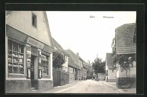 AK Selz, Ladengeschäft Madeleine Ball in der Rheingasse