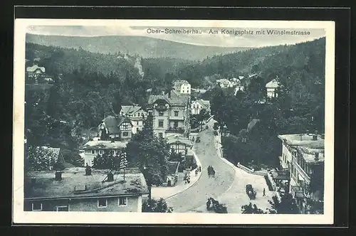 AK Ober-Schreiberhau, Am Königsplatz mit Wilhelmstrasse