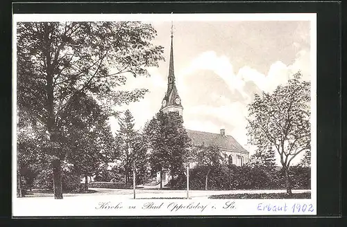 AK Bad Oppelsdorf i. Sa., Kirche erbaut 1902