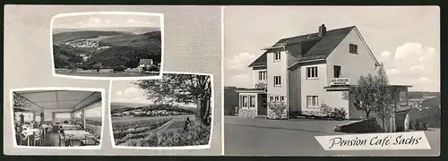 Klapp-AK Treisberg, Pension Cafe Sachs, Panorama