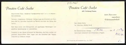 Klapp-AK Treisberg, Pension Cafe Sachs, Panorama