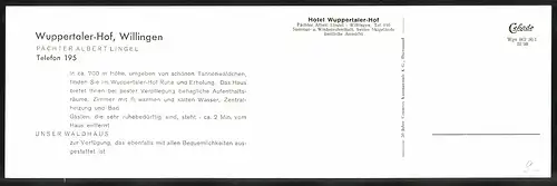 Klapp-AK Willingen, Hotel Wuppertaler Hof
