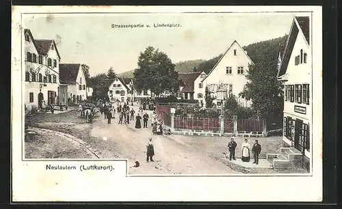 AK Neulautern, Strassenpartie u. Lindenplatz