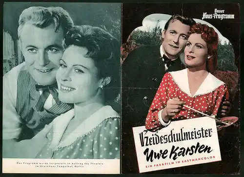 Filmprogramm Unser Haus-Programm, Heideschulmeister Uwe Karsten, B. Rütting, C. Holm, Regie: Hans Deppe