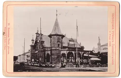 Fotografie L. J. Cecha, Prag, Ansicht Prag, Ausstellung Narodopisna Vystava Ceskoslovanska 1895, Restaurace Vinohr