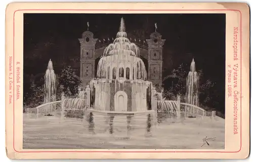 Fotografie L. J. Cecha, Prag, Ansicht Prag, Ausstellung Narodopisna Vystava Ceskoslovanska 1895, Svetelna fontana