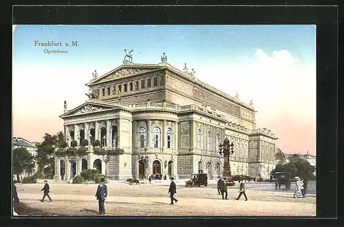 AK Frankfurt a. M., Opernhaus mit Auto