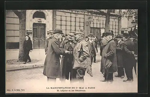 AK Paris, La Manifestation du Ier Mai, M. Lépine et les Généraux, Arbeiterbewegung
