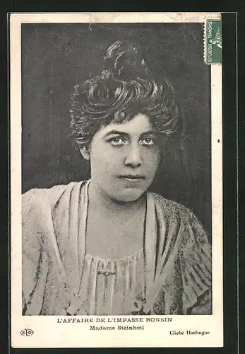 AK Madame Steinheil, L`Affaire De L`Impasse Ronsin, Bestattungspumpe