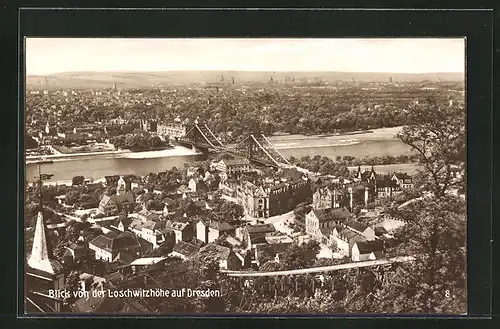 AK Dresden-Loschwitz, Blick von der Loschwitzhöhe auf Dresden