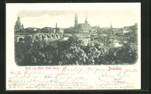 AK Dresden, Teilansicht vom Hotel Stadt Paris aus