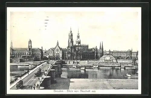 AK Dresden, Blick von Neustadt aus