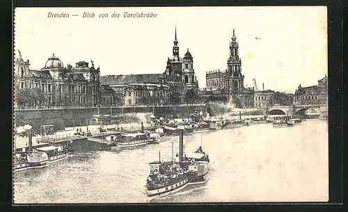 AK Dresden, Blick von der Carolabrücke