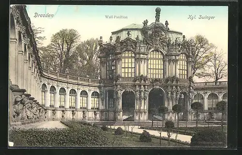 AK Dresden, Kgl. Zwinger, Wall-Pavillon