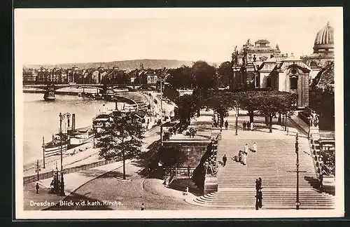 AK Dresden, Blick von der kath. Kirche