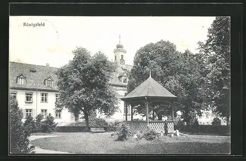 AK Königsfeld /Baden, Rathaus mit Pavillon im Park