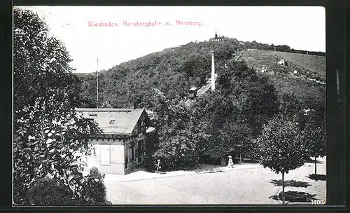 AK Wiesbaden, Nerobergbahn mit Neroberg
