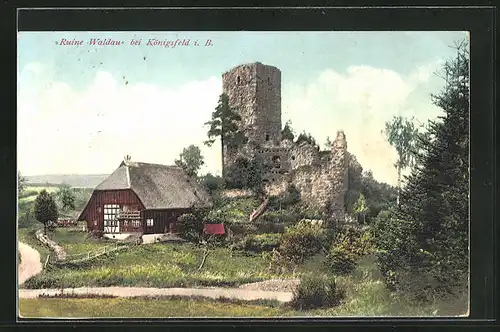 AK Königsfeld i. B., Ruine Waldau