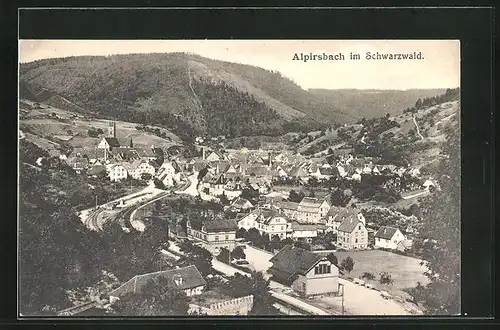 AK Alpirsbach im Schwarzwald, Teilansicht mit Strassenpartie