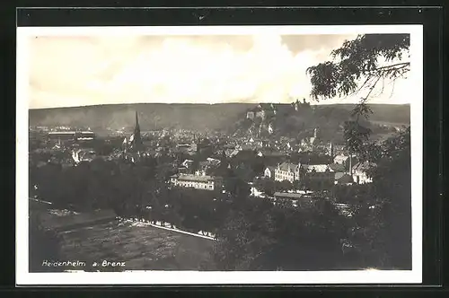 AK Heidenheim a. Brenz, Teilansicht mit Kirche