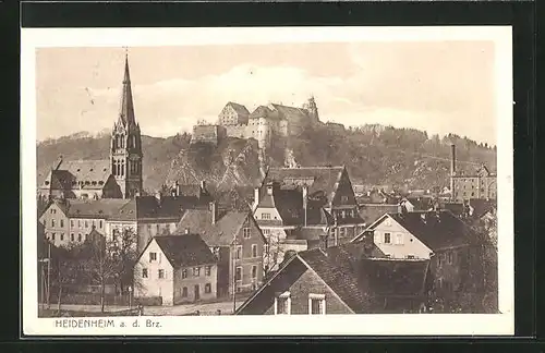 AK Heidenheim a. d. Brz., Teilansicht mit Kirche