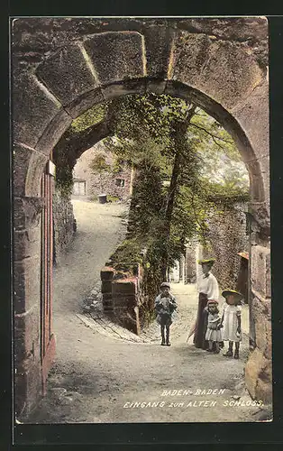 AK Baden-Baden, Eingang zum alten Schloss