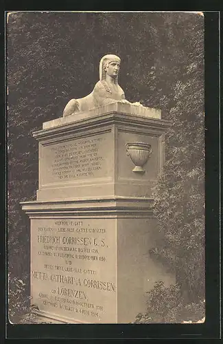 AK Flensburg, Grabdenkmal v. Thorwaldsen auf dem alten Friedhof