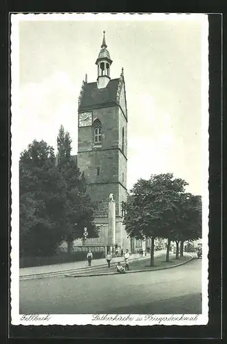 AK Fellbach, Lutherkirche und Kriegerdenkmal