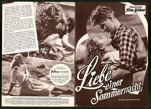 Filmprogramm IFB Nr. 3645, Liebe einer Sommernacht, Ann Savo, Tauno Palo, Regie: Toivo Särkkä