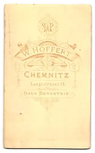 Fotografie W. Höffert, Chemnitz, Langestrasse 18, Portrait kleiner Junge im Anzug mit Fliege