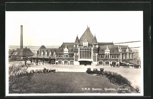 AK Quebec, C. P. R. Station, Bahnhof