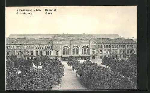 AK Strassburg i. Els., Bahnhof