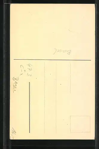 Künstler-AK Basel, Maturität 1910, Absolvia, Ringelreihen um einen Esel