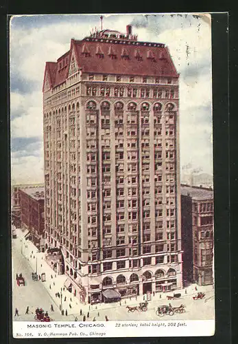 AK Chicago, IL, Masonic Temple, Freimaurertempel