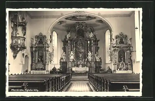 AK Eglofs /Allg., Pfarrkirche, Innenansicht