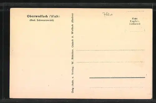 AK Oberwolfach /Walk, Ortspartie mit Fluss