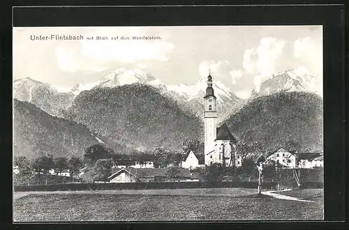 AK Unter-Flintsbach, Blick auf den Wendelstein