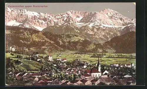 AK Partenkirchen, Ortskern gegen Dreitorspitze