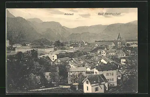 AK Bad Reichenhall, Ortspartie mit Altstadt